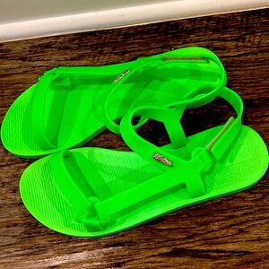 Melissa Sun Downtown Green Strap Sandals